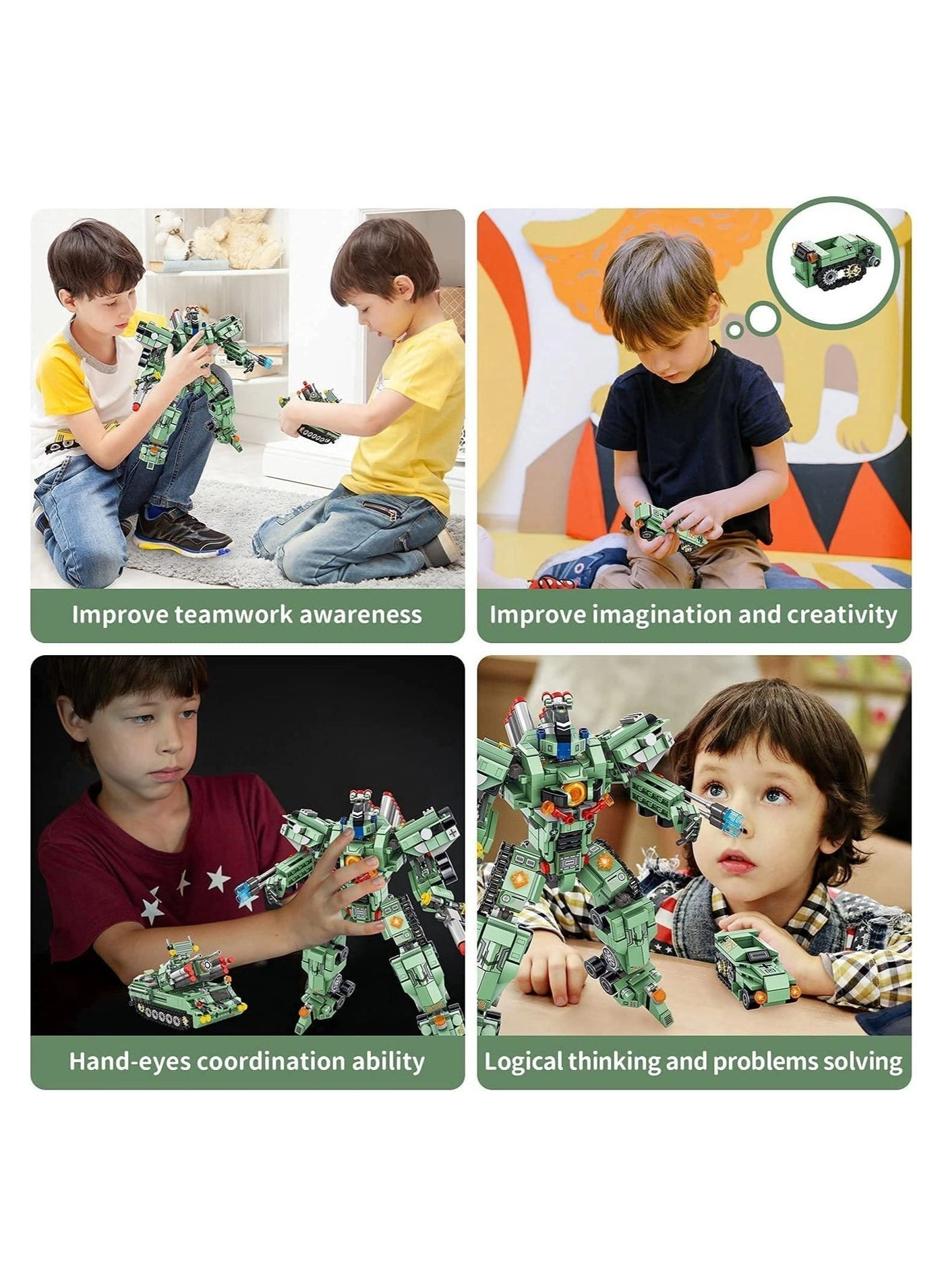 Robot Building Kit - 35-in-1 832 pcs for ages 6+