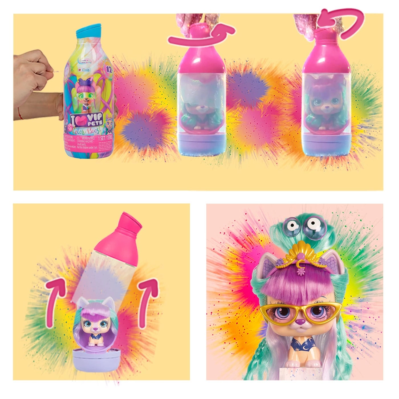 VIP Pets Color Boost - 1 Doll 9 Surprises 6 Accessories Ages 3+