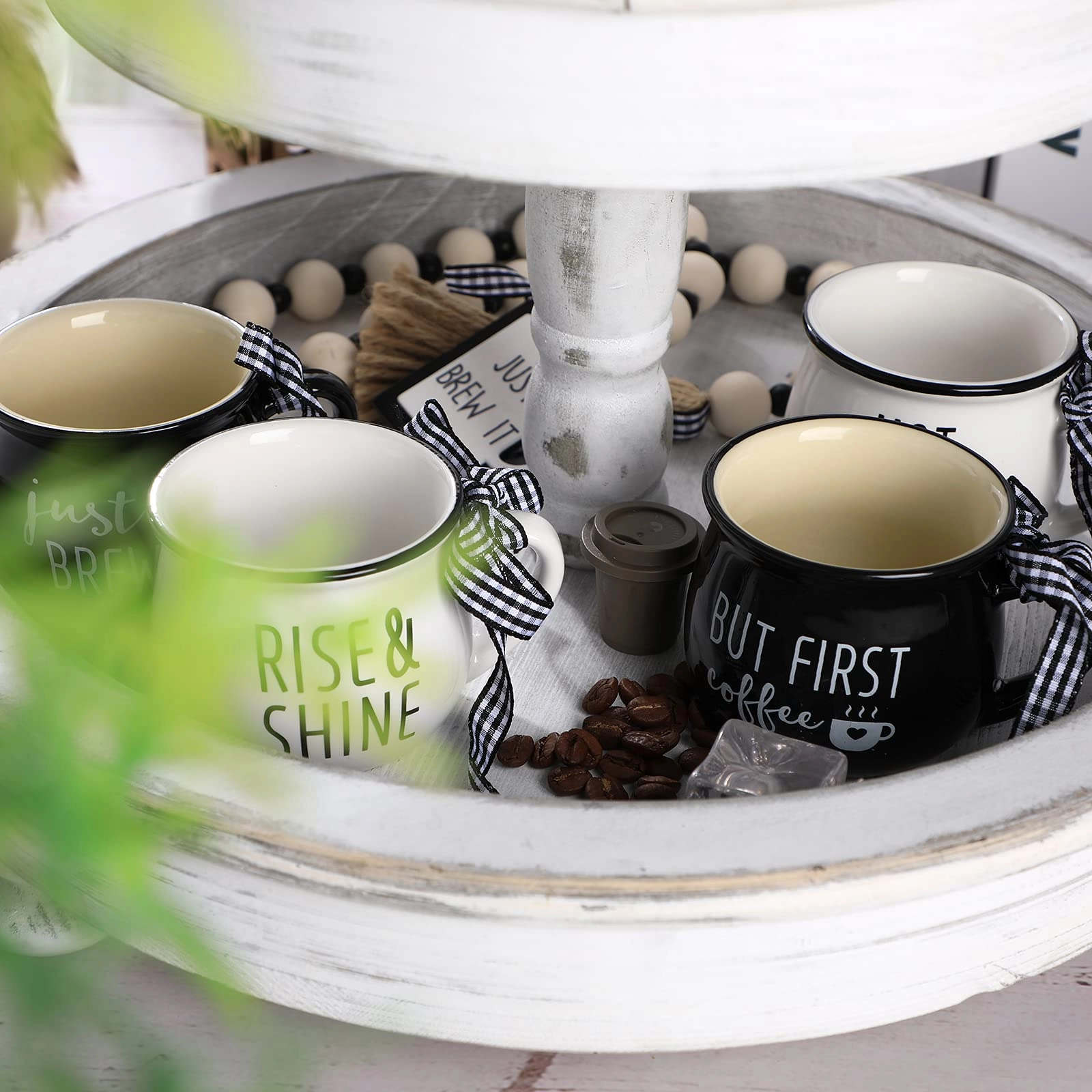Mini Espresso Cup - 4 pcs Letter Print 150 ml