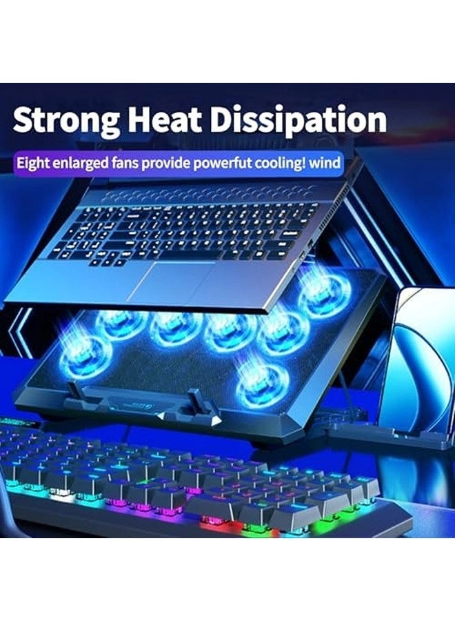 RGB Laptop Cooling Pad - 8 Fans 12.1-17.3 Inch