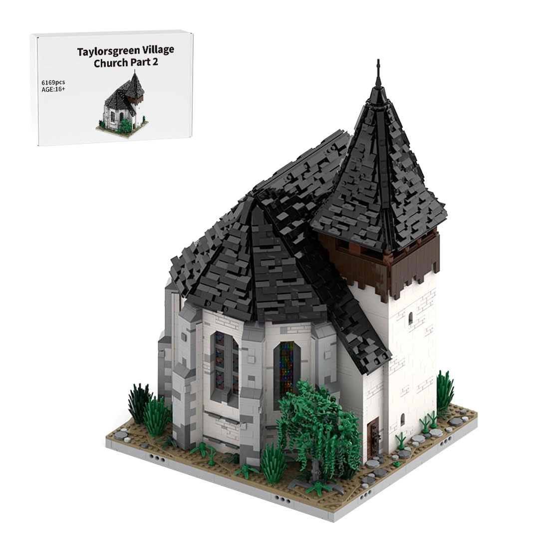 WOWOBONTOY Modular Medieval Taylor Green Village Church (YCZ16DCWP3400B8T1N3) - Architecture Collectible Display