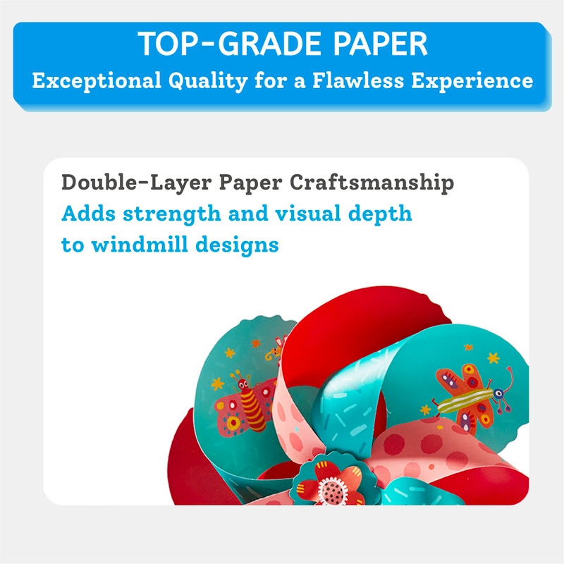 Paper Craft DIY Kit - Windmill Kingdom - No scissors or glue Includes stickers & decals