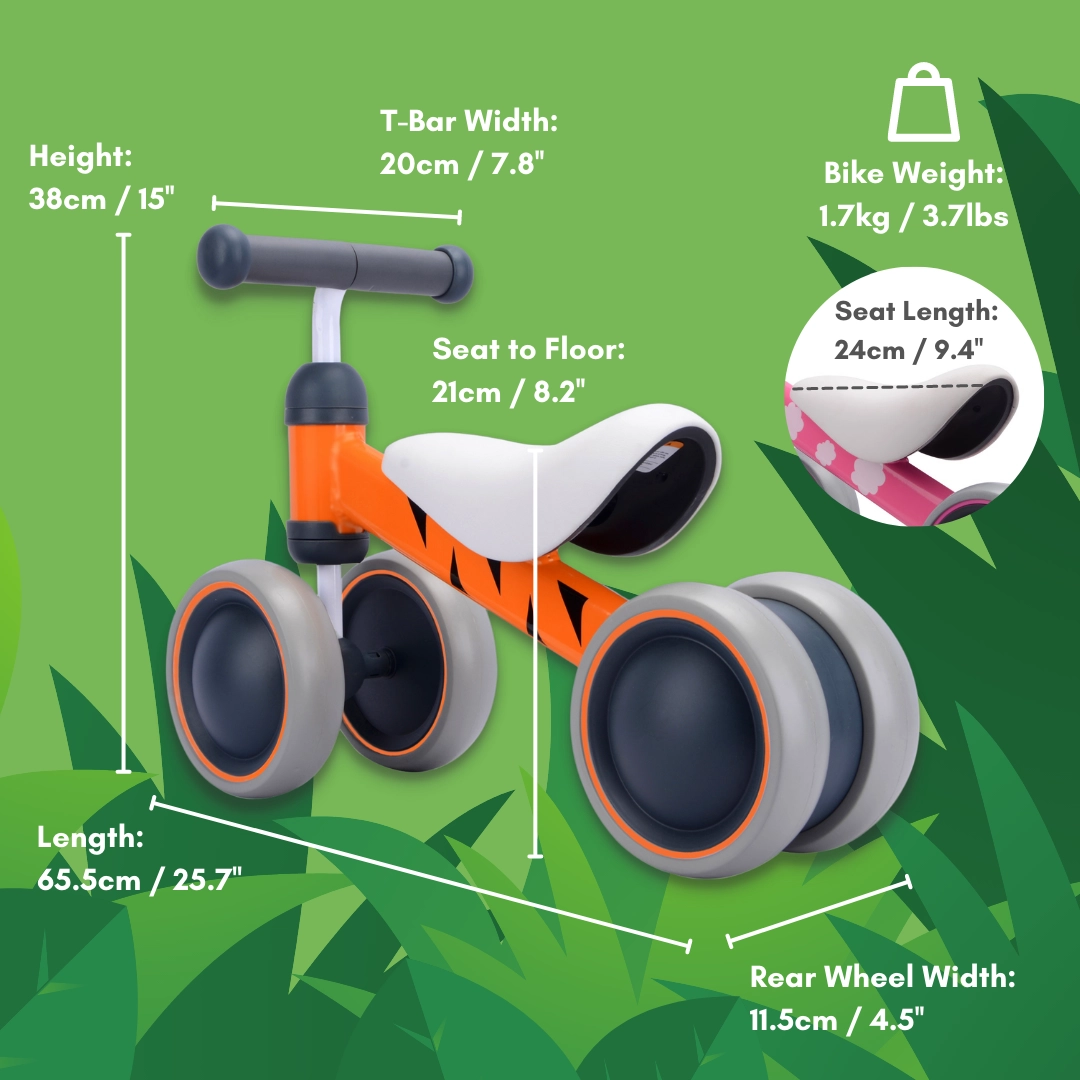 Baby Balance Bike - Benny Tiger Orange