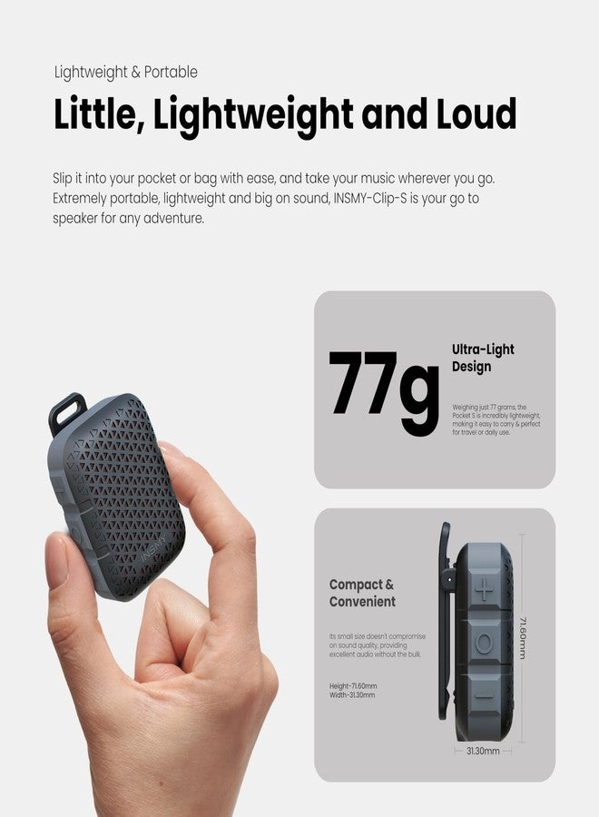 Small Bluetooth Speaker - Waterproof Portable Punchy Bass