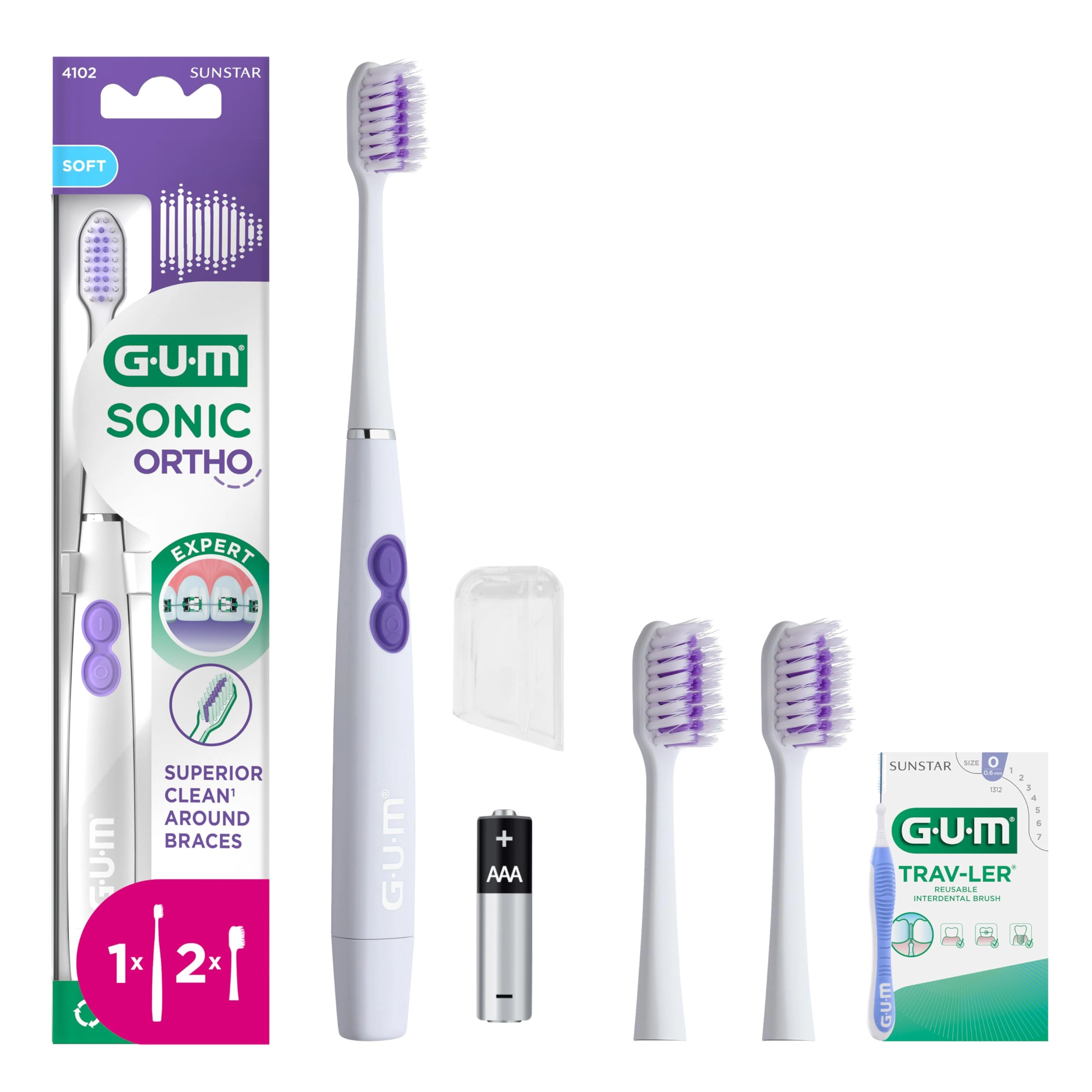 Sun Star Sonic Ortho - battery-operated 2 replacement brush heads