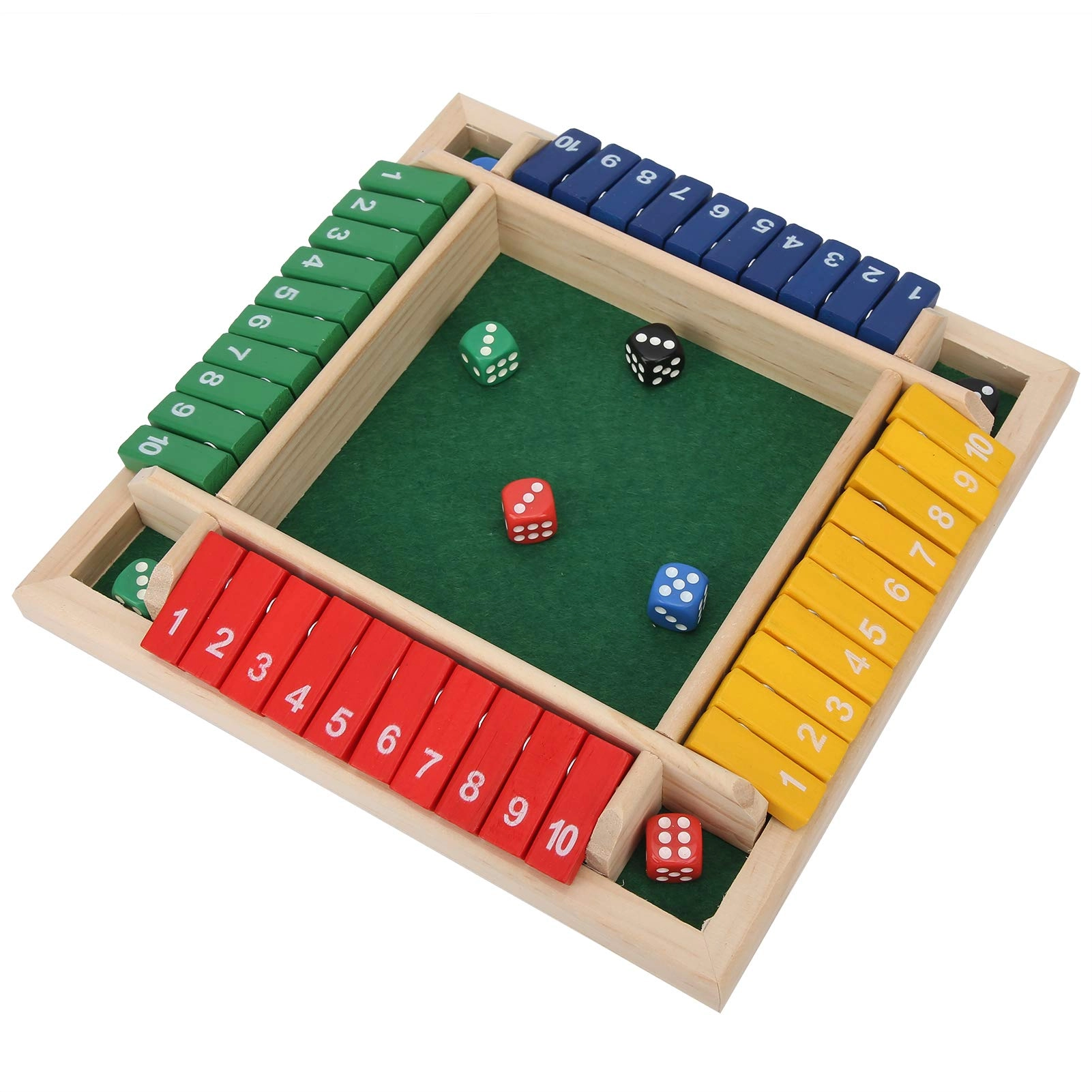OPPWONG Wooden Board Dice Game - 18 months and up 8 pieces