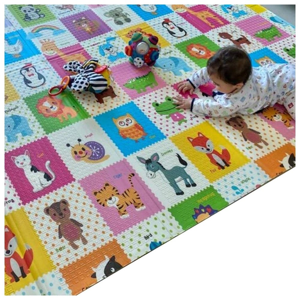 Reversible & Foldable Playmat - vibrant animal 0 month & above