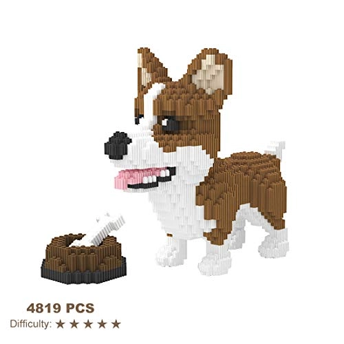 Dog Micro Building Blocks - Corgi Dog and Food 4819 pcs