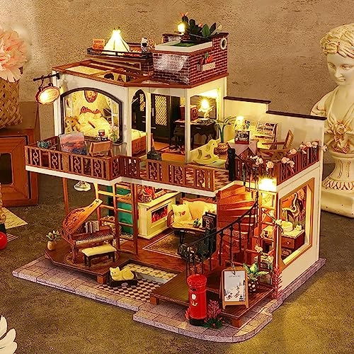 Miniature Wooden Dollhouse Furniture Kit - Creative Room 1:24