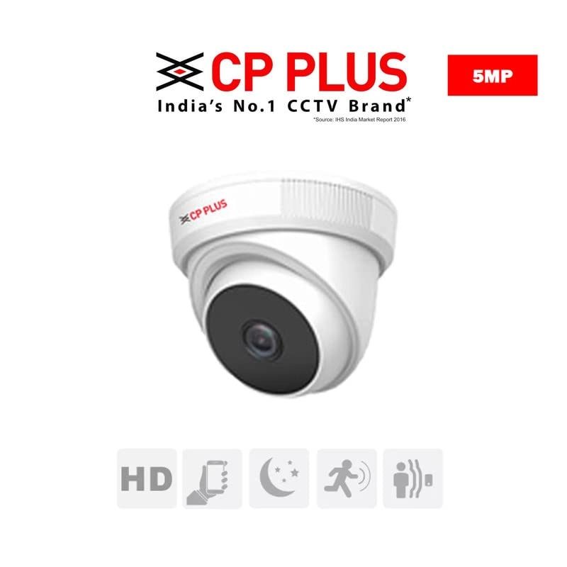 CP Plus 8 Channel DVR + 5MP Dome & Bullet Cameras + 2TB HDD + Copper Cable Roll + 8 CH Power Supply + BNC & DC Combo Kit