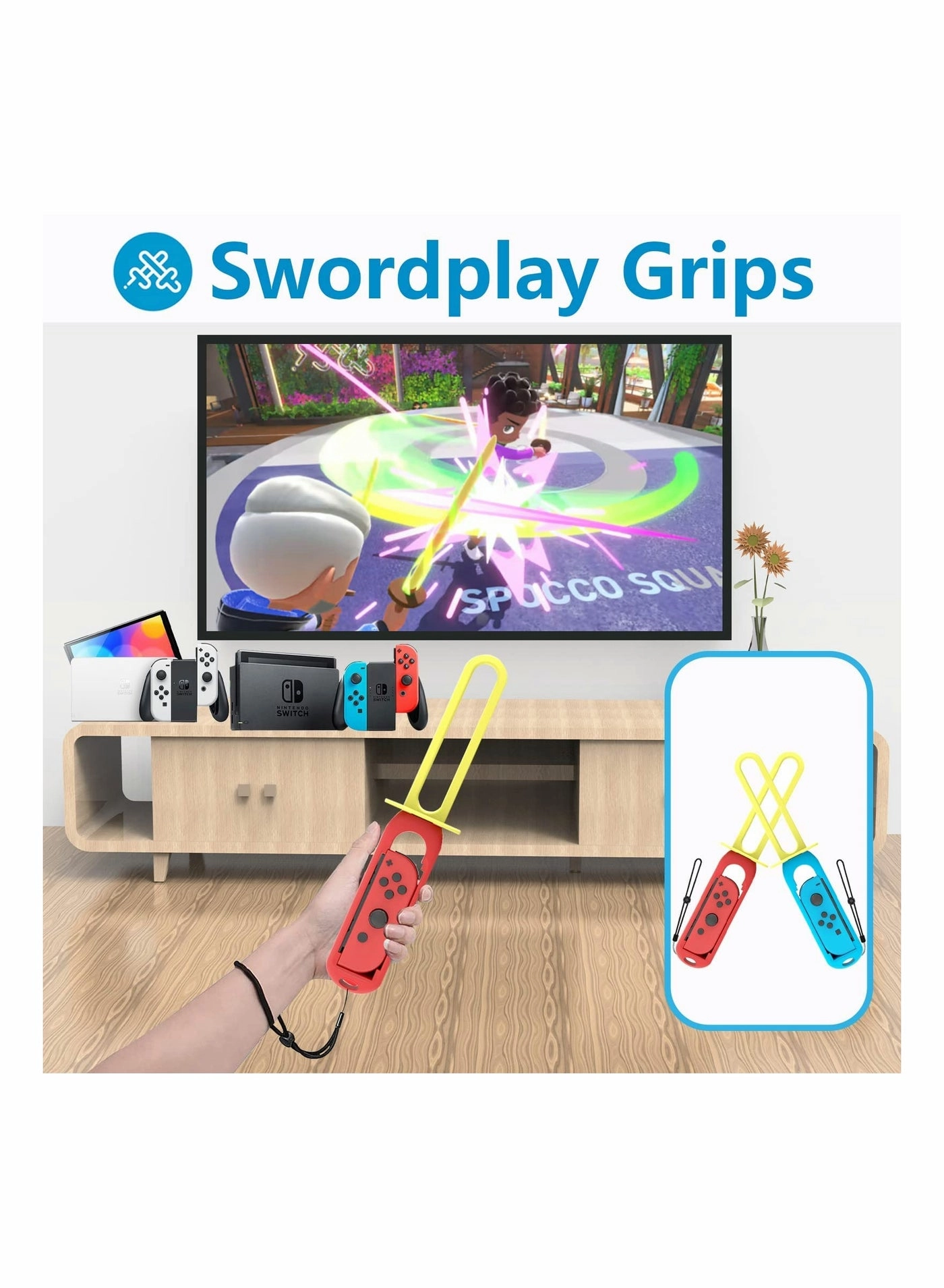 soccer leg straps + swordplay grips + volleyball wristbands + bowling grips + rackets for tennis and badminton - Switch/Switch OLED