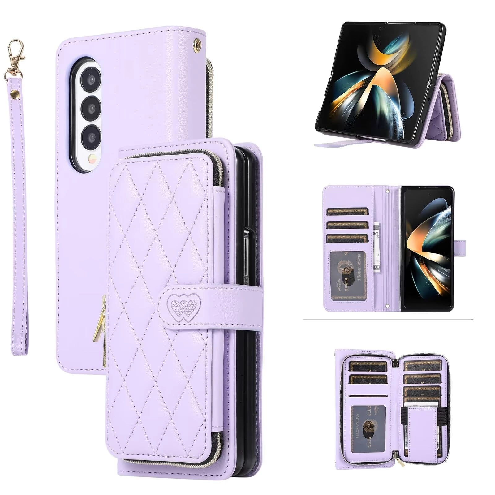 Case for Samsung Galaxy Z Fold4 - Faux Leather Folio Case
