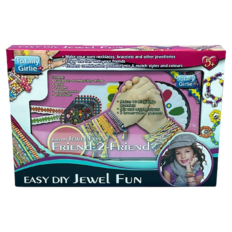 Totally Girlie Easy Jewel Fun Friend-2-Friend - Makes 10 Friendship Bracelets 2 Looms