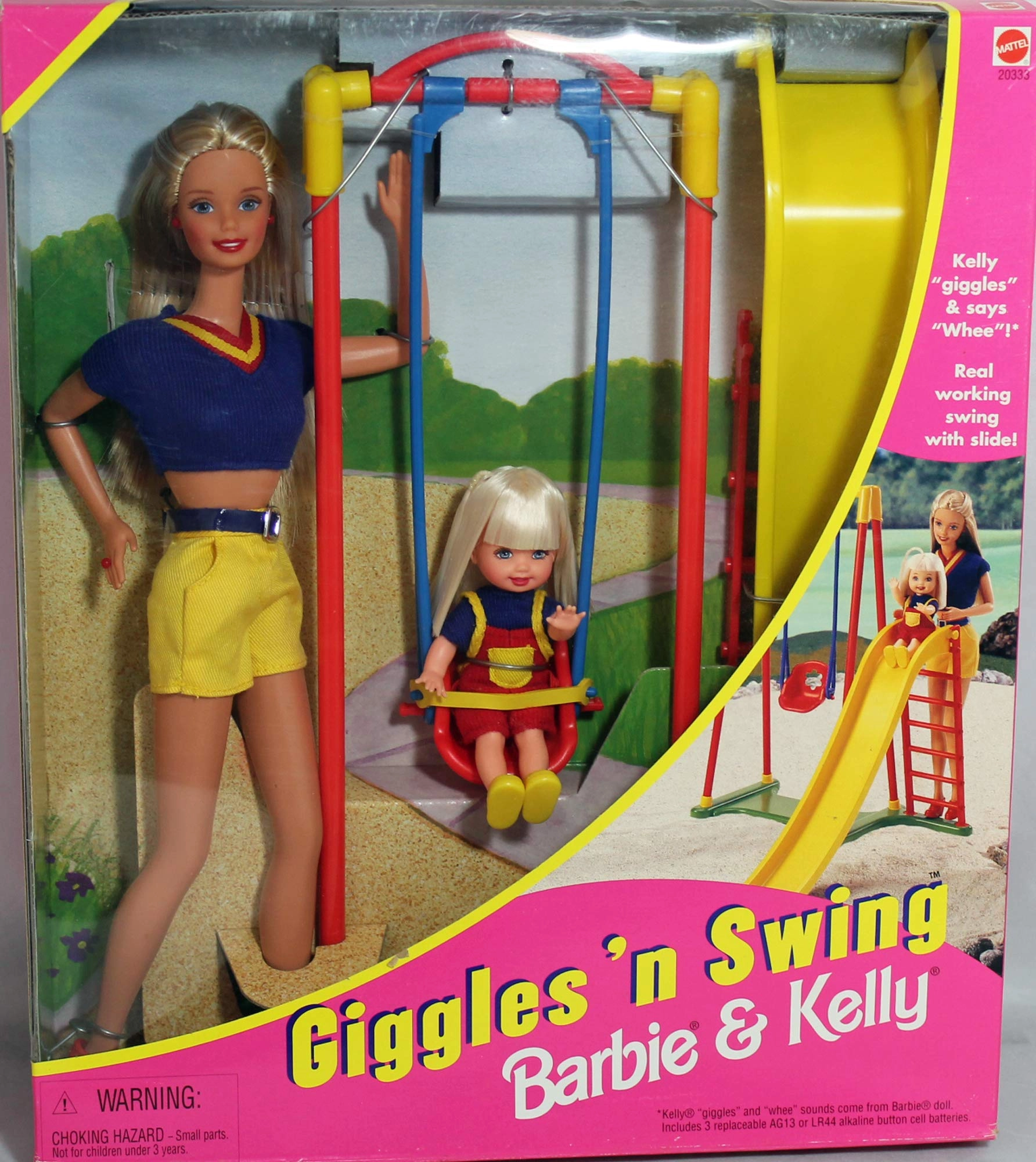 Mattel Barbie Doll + Kelly Doll - Giggles 'n Swing Set
