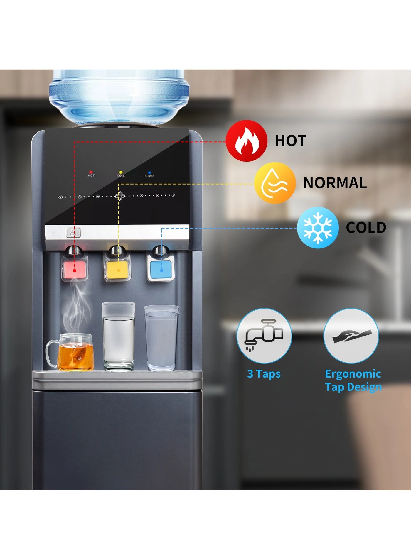 Freestanding Top Loading Bottled Water Dispenser - 3 L