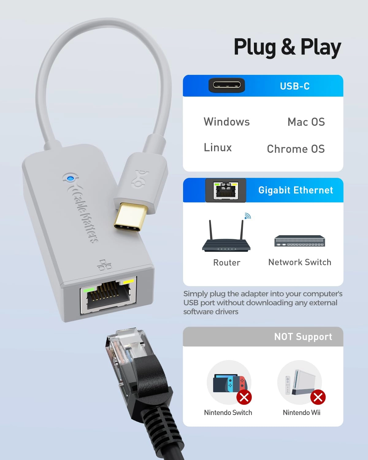 USB C to Ethernet Adapter