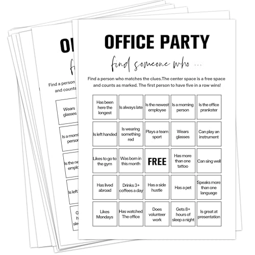 Sahjzk Office Bingo Cards - Adult 25