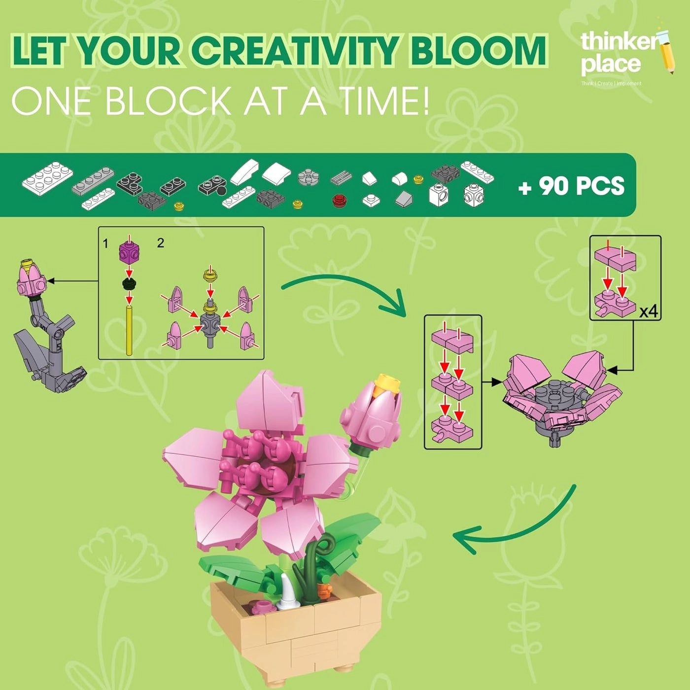 8 in 1 Flowers - 90pcs