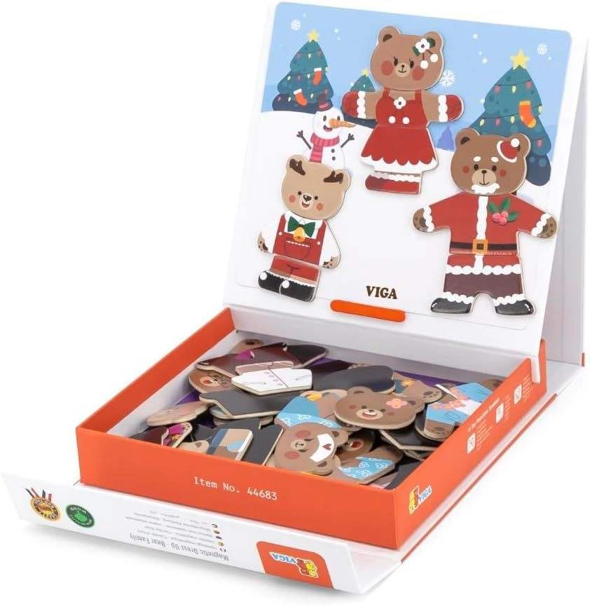 VIGA Magnetic Dress Up - Bear Family - 3+ 54 pieces