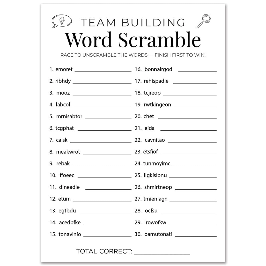 InvitationHouse Team Building Word Scramble Game - English 0 months and up 30 pieces
