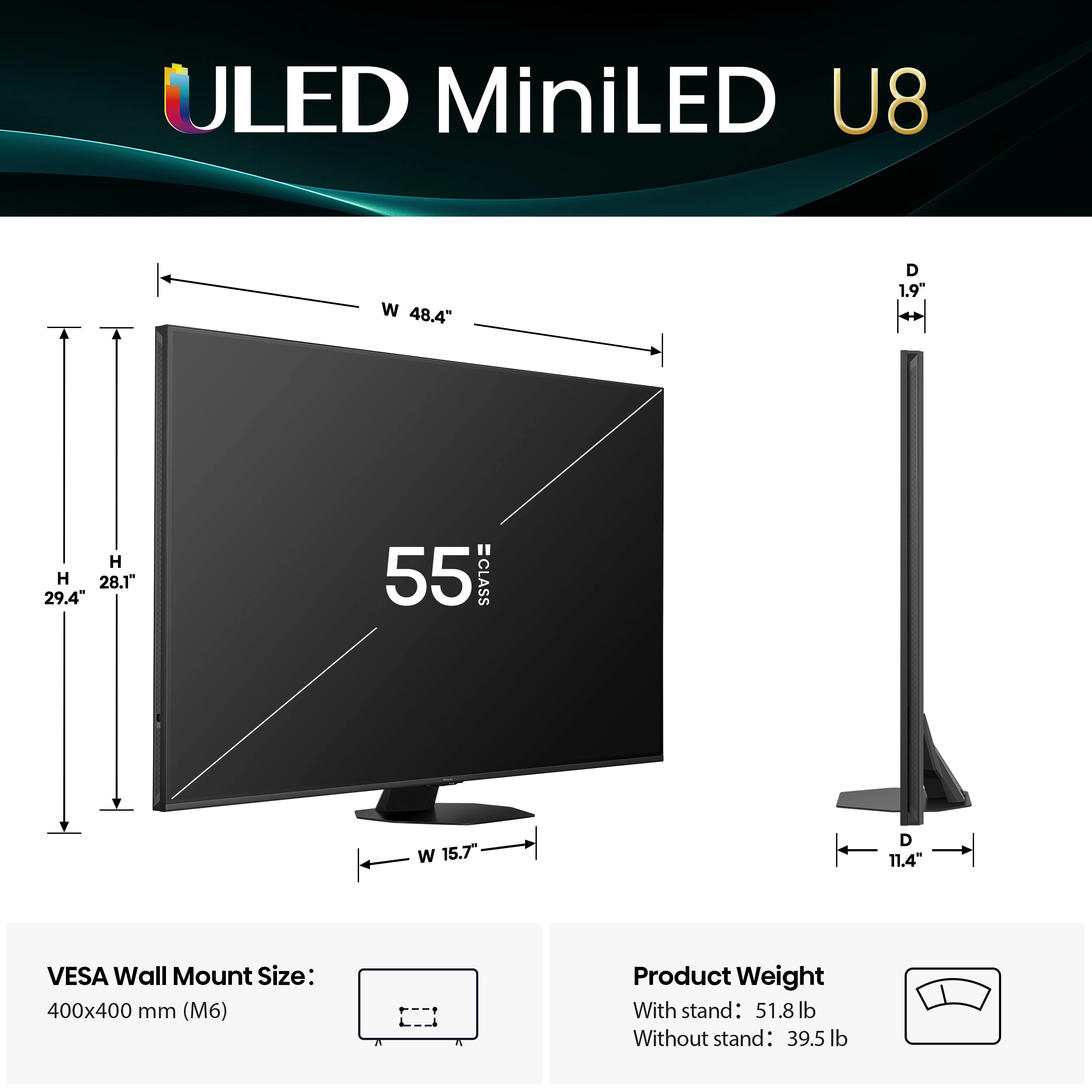 55U8QG - 55-Inch