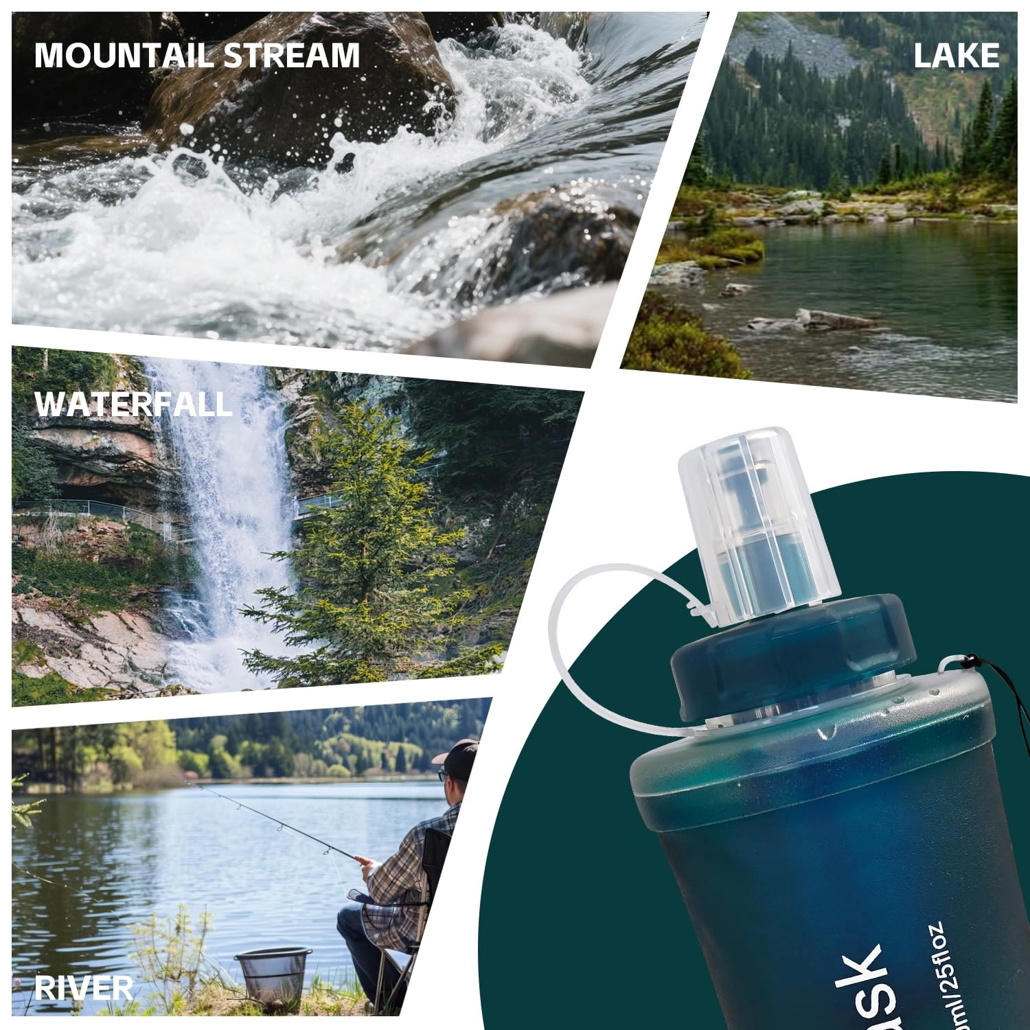Collapsible Water Bottle Filter 500 ml