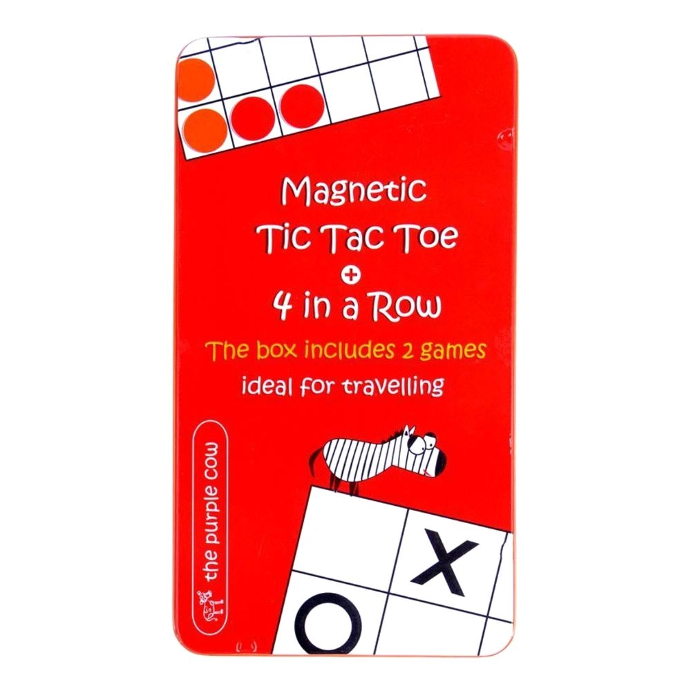 The Purple Cow Tic Tac Toe - Magnetic Travel + 4 in a Row