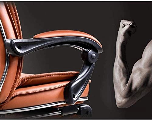Desk Chair - PU Leather Brown High Back