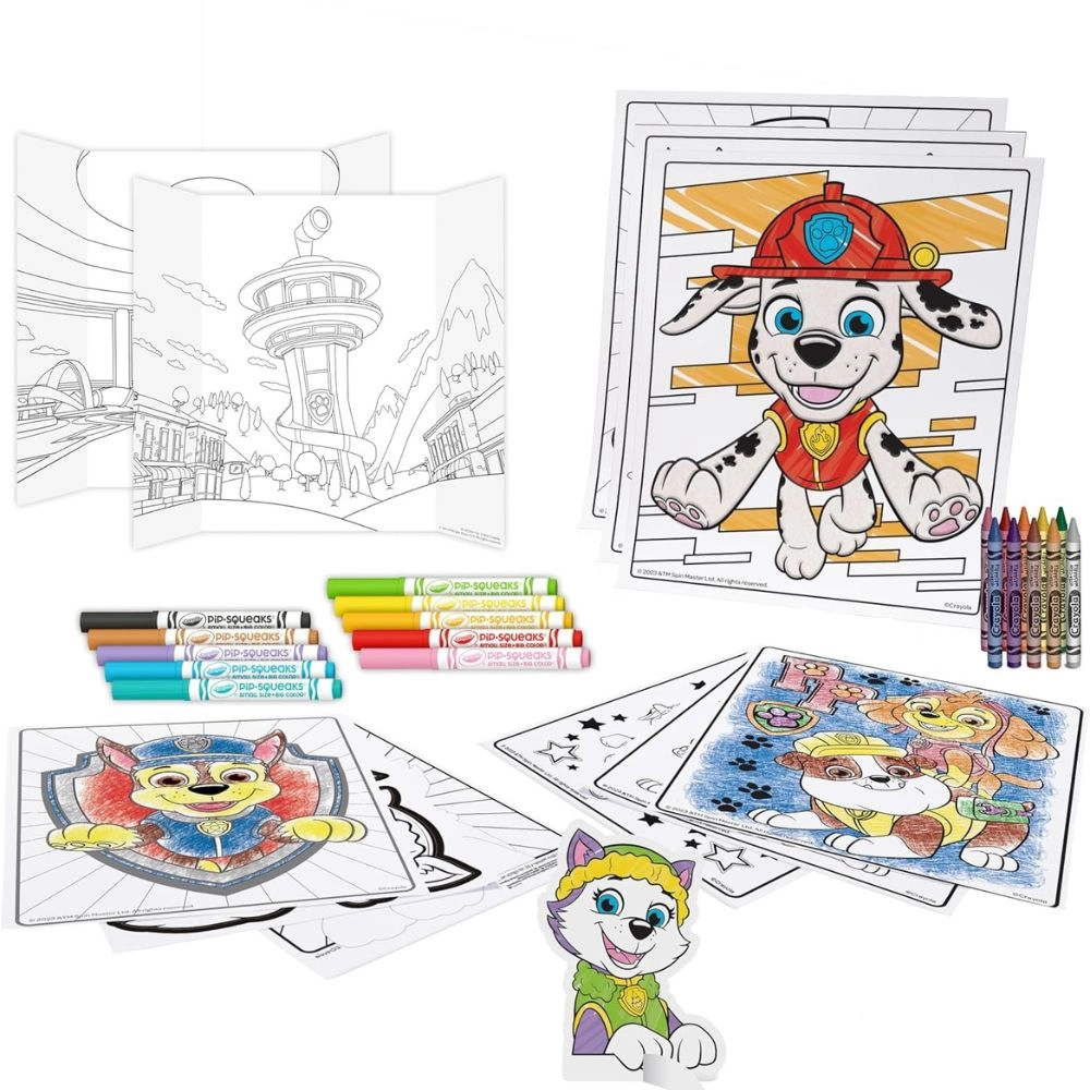 Paw Patrol Creativity Kit - 10 washable mini felt-tip pens 10 wax crayons