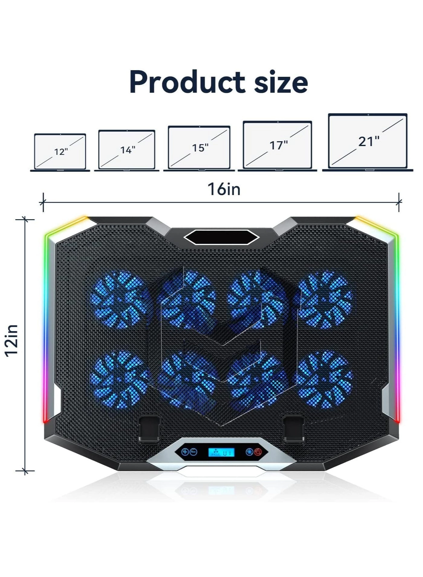 Gaming Laptop Cooling Pad - 8 Cooling Fans