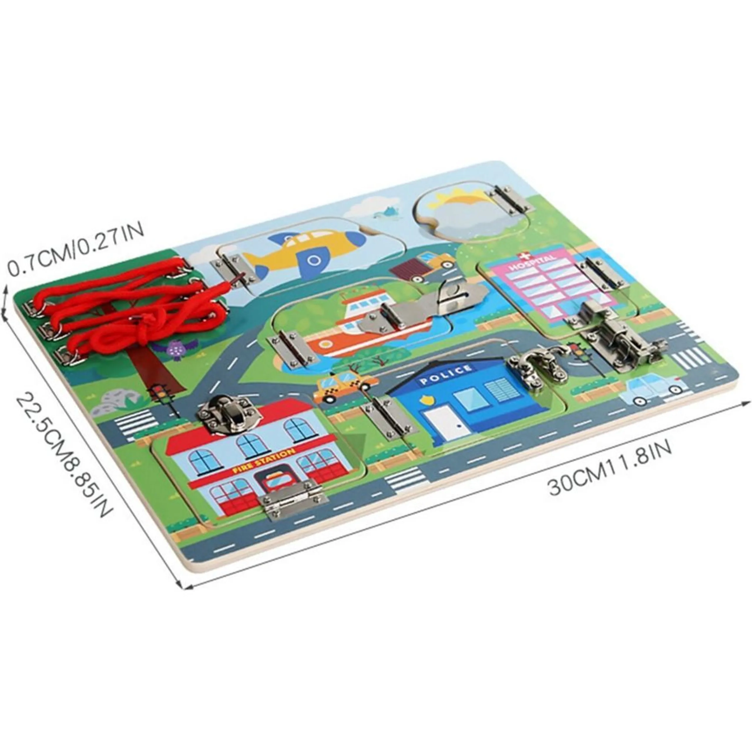 Kids Wooden Lock And Latches Busy Board - 3 +