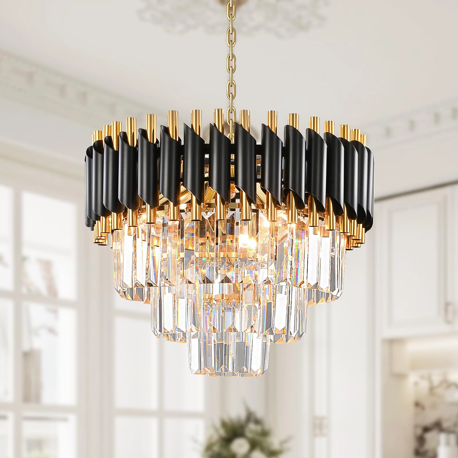 AHXIAOZN Crystal Chandelier - 23.6inch