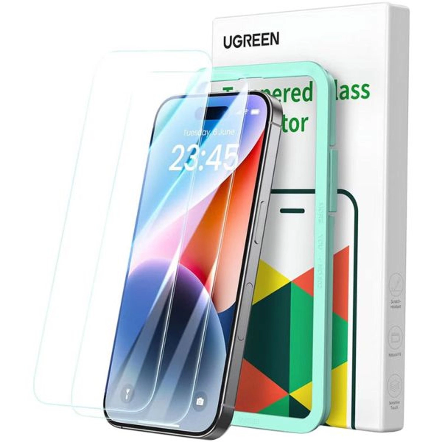 Ugreen HD Clear Tempered Glass Screen Protector for iPhone 15 Pro Max (2-Pack)
