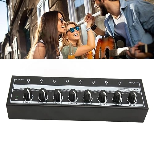 Portable Headphone Amplifier - 8 Channel Stereo 100-240V UK Plug