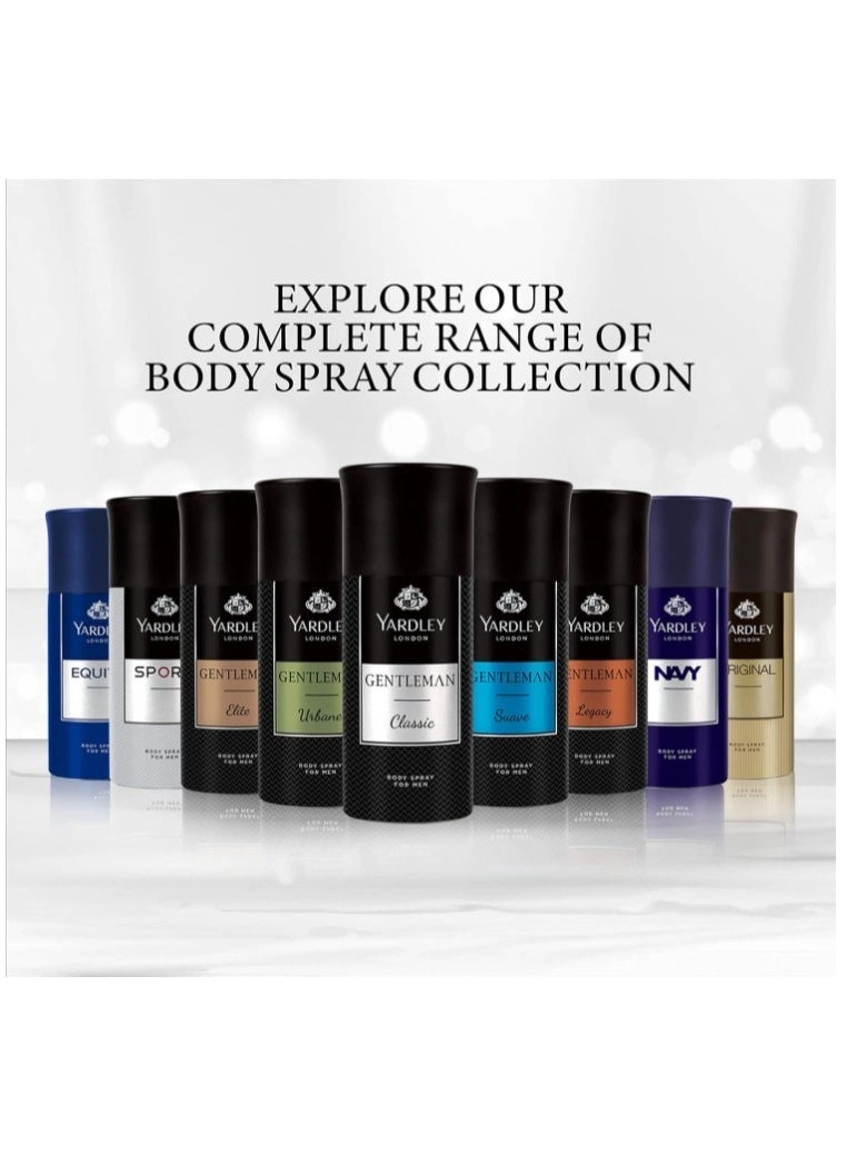 Gentleman Classic & Equity Deodorant Body Spray - Modern Masculine Fragrance & Marine Sea & Fruity Notes