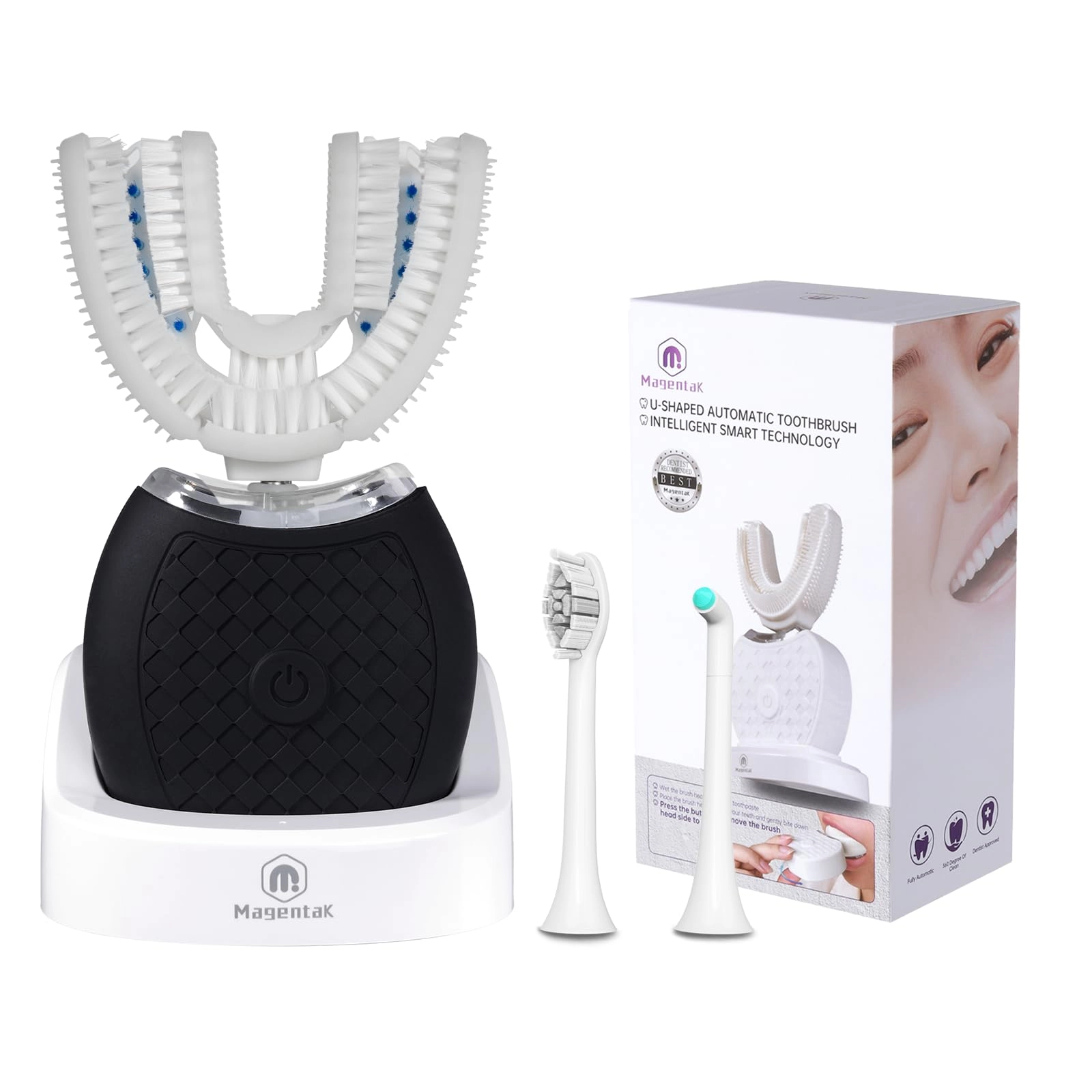 Magentak U Shaped Toothbrush - 360 Degree 23760 Nylon Bristles 3 Modes