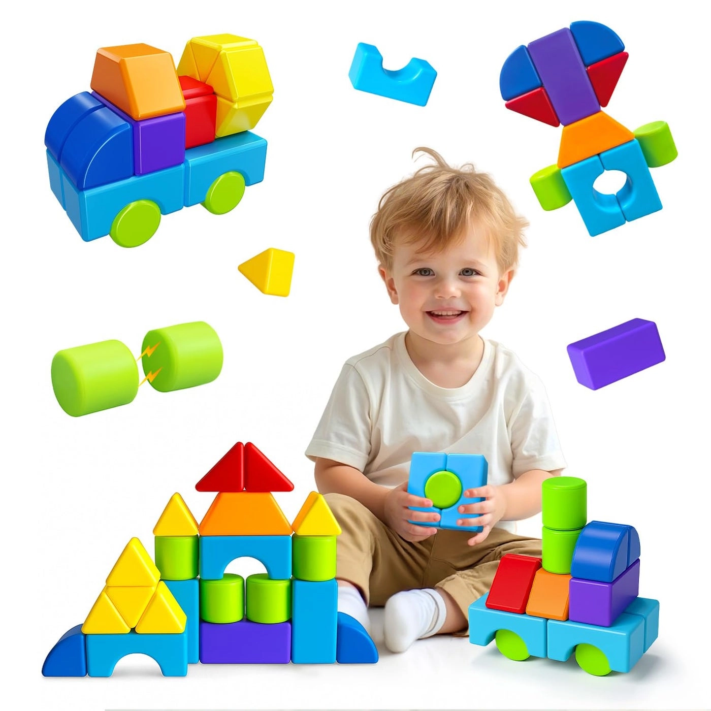 MultiShape Magnetic Blocks - 20pcs