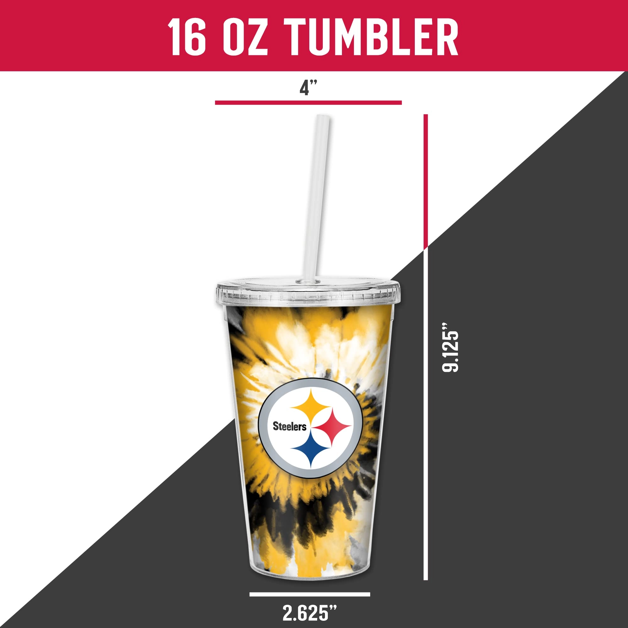 NFL Football Metallic Tie Dye Tumbler - 473ml