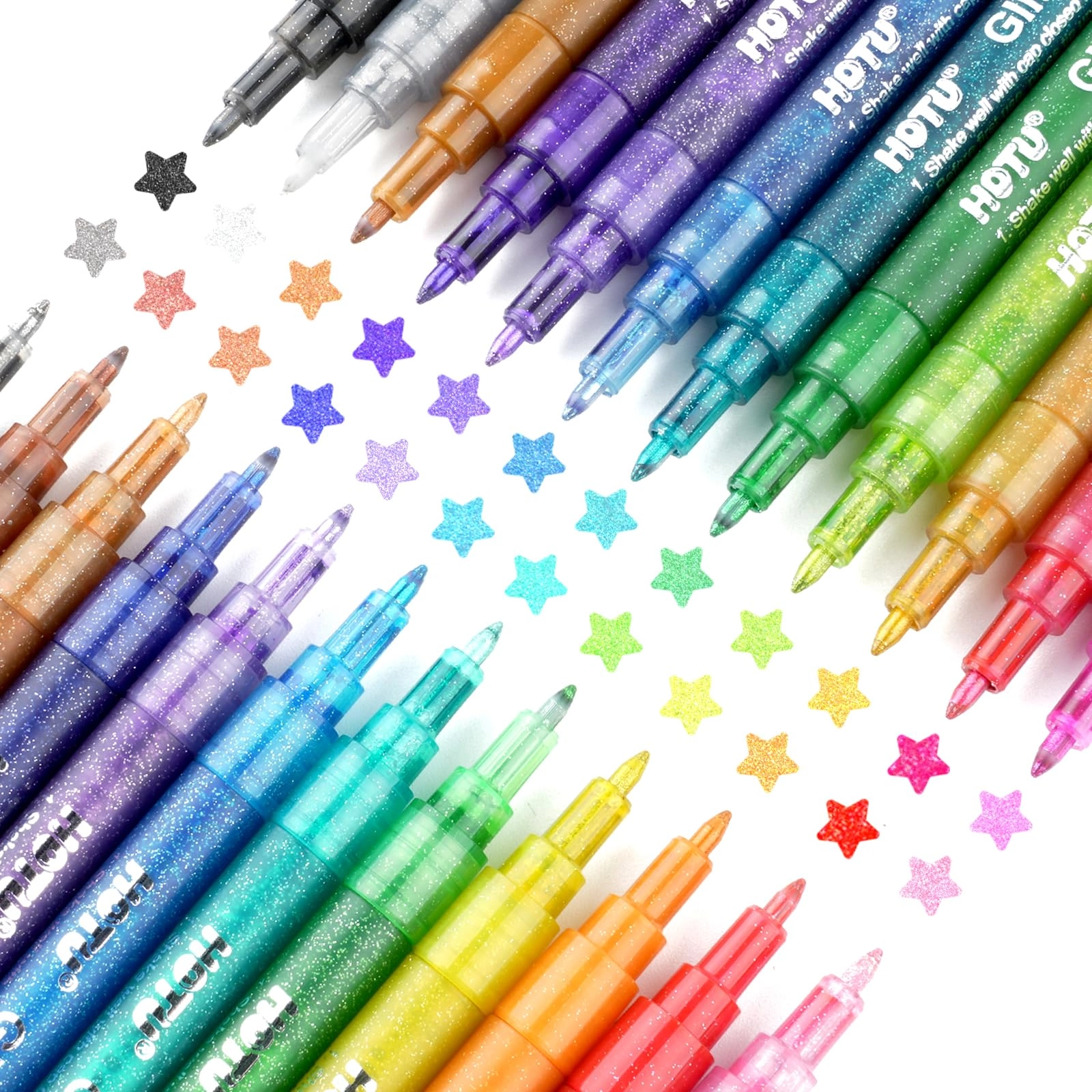hotu Glitter Markers Pen - 24 colors Extra Fine