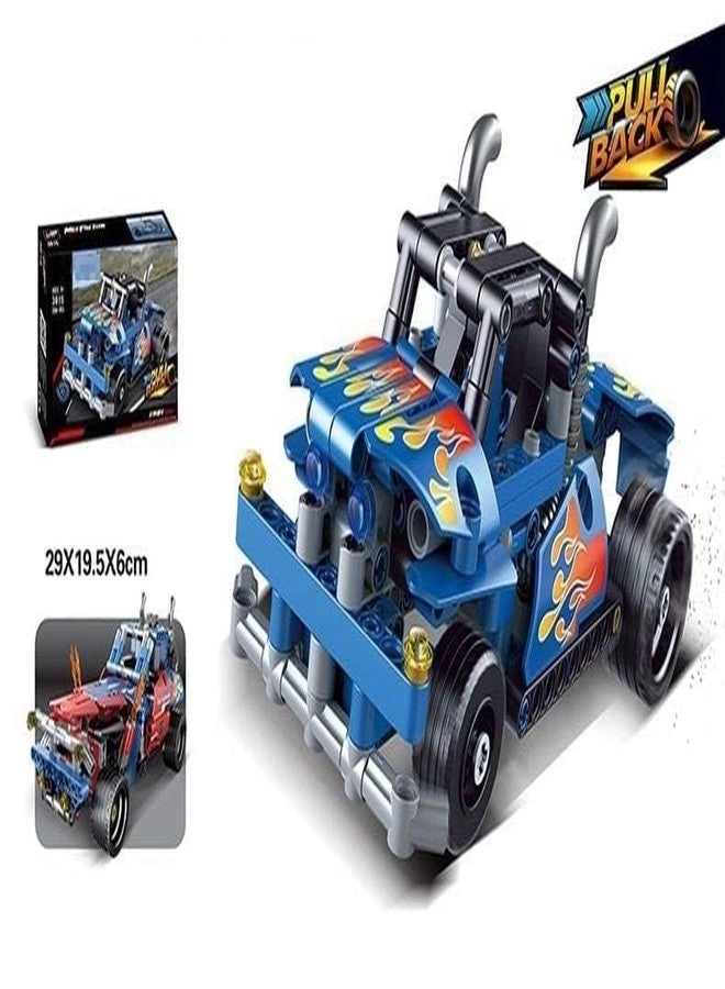 Constructor Pull Back Car - Blue Ice Building Block