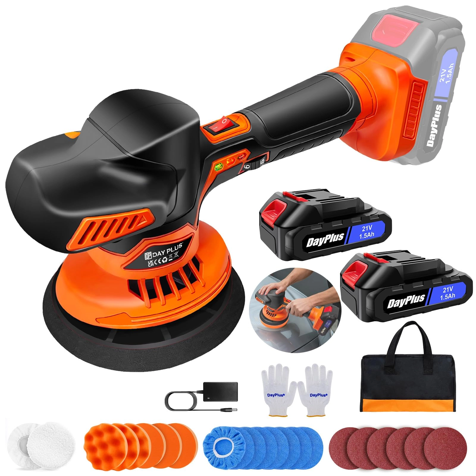 autofu Cordless Buffer Polisher - 580W 125mm–150mm