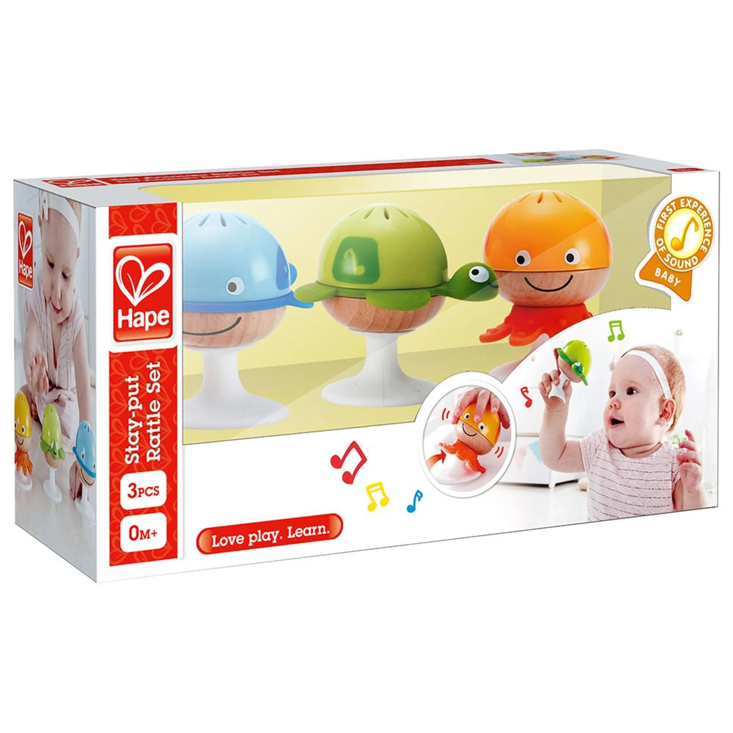 Stay Put Animal Rattles - 0 + 3pcs