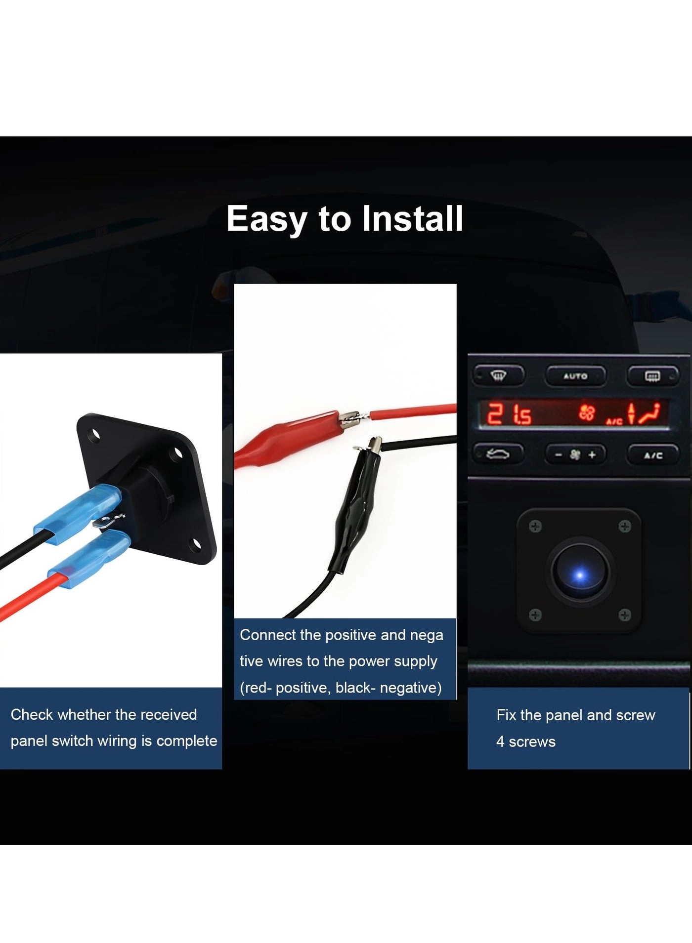 Rocker Toggle Switch Panel - DC 12V 20A USB Charger