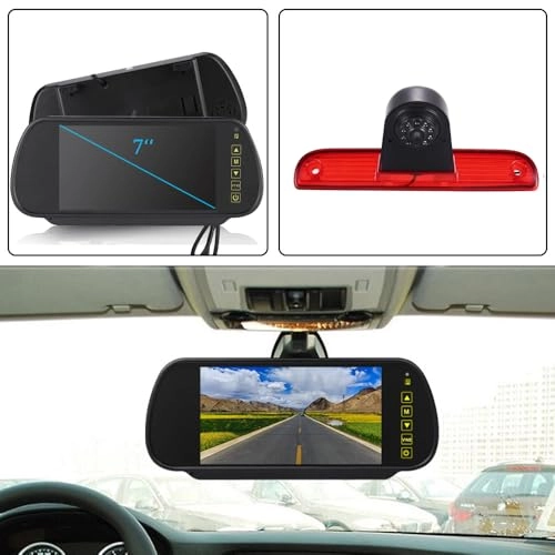 Brake Light Reversing Camera + Rear View Mirror Monitor - Night vision 628 x 586 pixels
