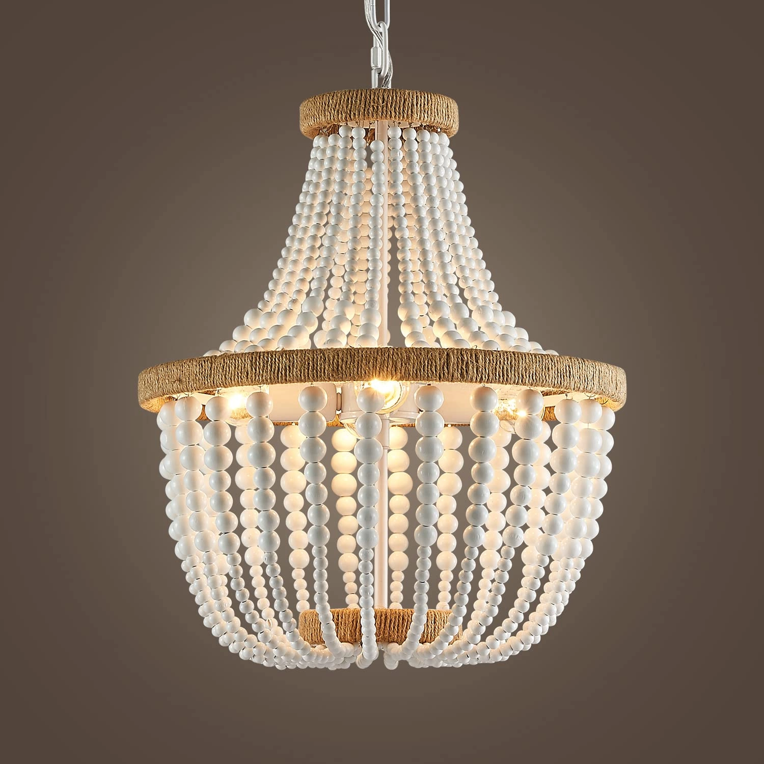 AGV LIGHTING Farmhouse Wood Beaded Chandeliers