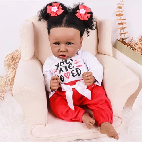Reborn Baby Doll - 22 Inch Silicone Black Ages 3+
