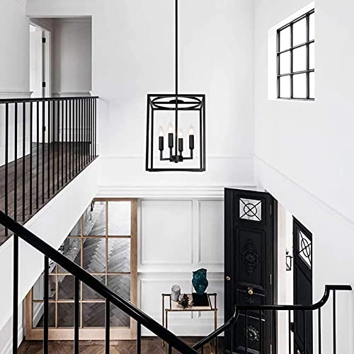 Vintage Chandeliers - Black 4-Lights Iron