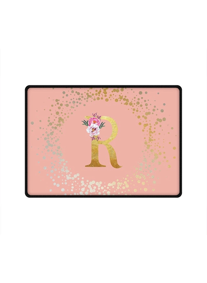 Stylizedd Custom Monogram Initial Letter Floral Pattern R Gaming Mouse Pad - 35x25 cm