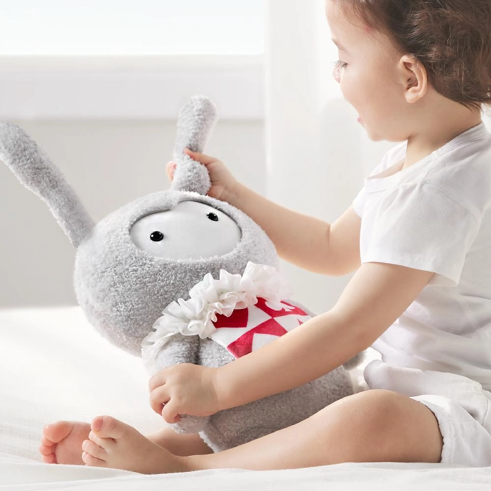 Rabbit Girl Plush Toy 9.1 cm - Grey pearl velvet