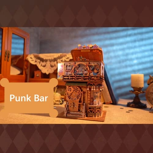 Miniature Dollhouse Kit - Automatic Lid Opening with Light Box 9"